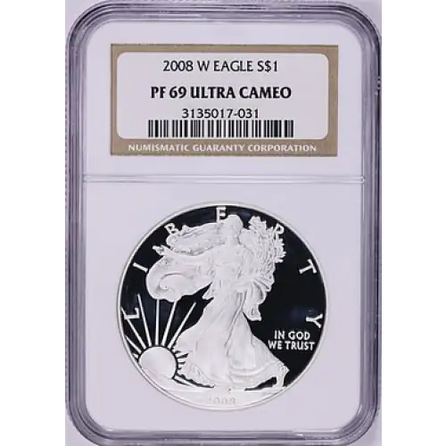 2008 W Silver Eagle S$1 PF 69 UC (JSC5) (3)