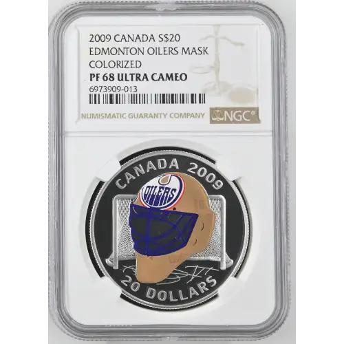 2009 Edmonton Oilers Mask Colorized ULTRA CAMEO (2)