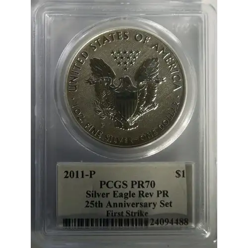 2011-P $1 Silver Eagle Rev PR 25th Anniversary Set First Strike