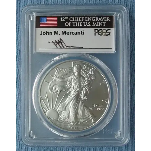 2011-W $1 Burnished Silver Eagle 25th Anniversary Set First Strike