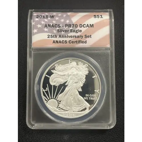 2011 W $1 Silver Eagle PR70DCAM 25th Anniversary Set ANACS