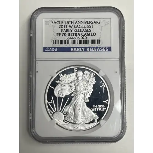 2011 W S$1 SILVER EAGLE PF70 UC EAGLE 25TH ANNIVERSARY Early Releases