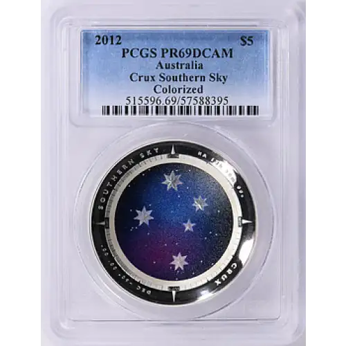 2012 - PCGS - PR69DCAM - $5 Crux Southern Sky Colorized [B-2]