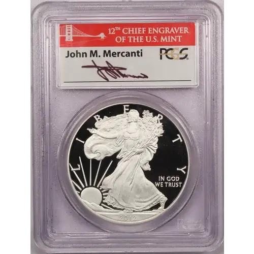 2012-S $1 Silver Eagle 75th Anniversary SF Mint Set First Strike-Mercanti, DCAM