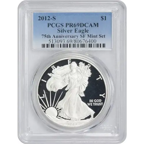 2012-S $1 Silver Eagle Rev PR 75th Anniversary SF Mint Set