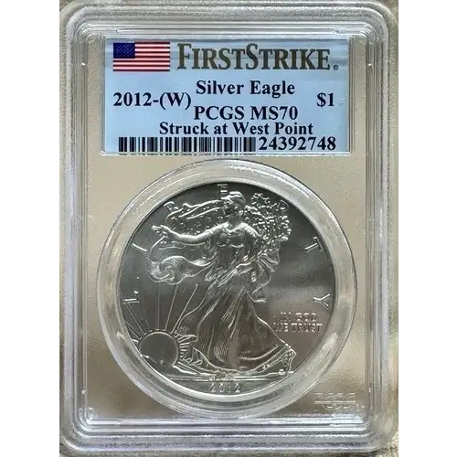 2012-(W) $1 Silver Eagle Struck at West Point First Strike