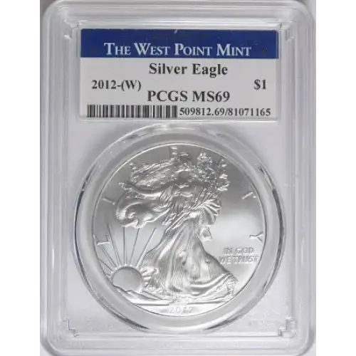 2012 (W) EAGLE S$1 MS70 STRUCK AT WEST POINT PCGS MS 69