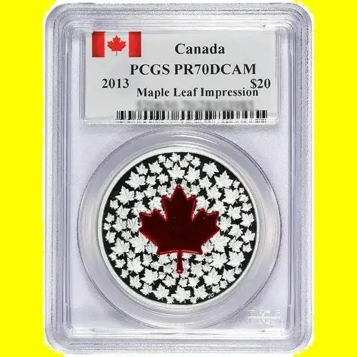2013 $20 Maple Leaf Impression Colorized, DCAM