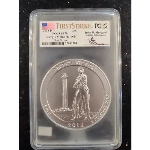 2013-P 25C Perry's Memorial NP 5 oz Silver - First Strike Mercanti Signature