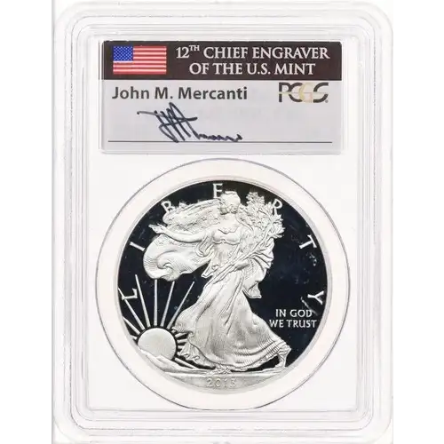 2013-W $1 Silver Eagle Mercanti Signature, DCAM