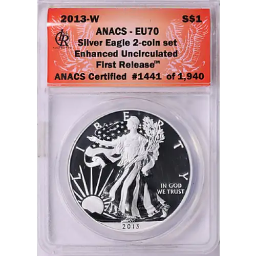 2013 - W - ANACS - EU70 - $1 Silver Eagle  (2)