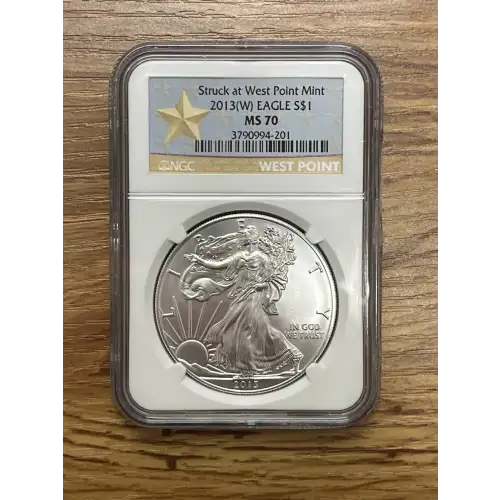 2013 (W) Eagle S$1 MS70 Struck at West Point Mint NGC