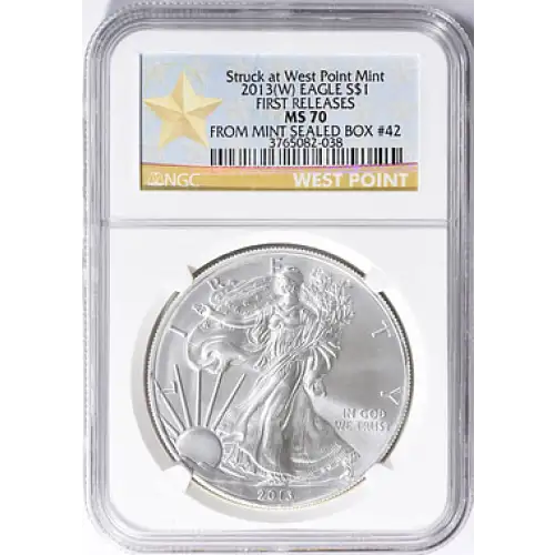2013 (W) Eagle S$1 MS70 Struck at West Point Mint NGC (2)