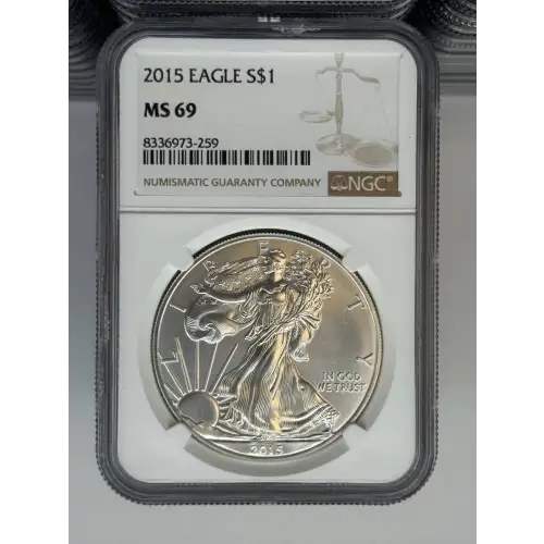 2014 1 oz Silver Eagle  NGC MS69 (LABEL MAY VARY) (3)