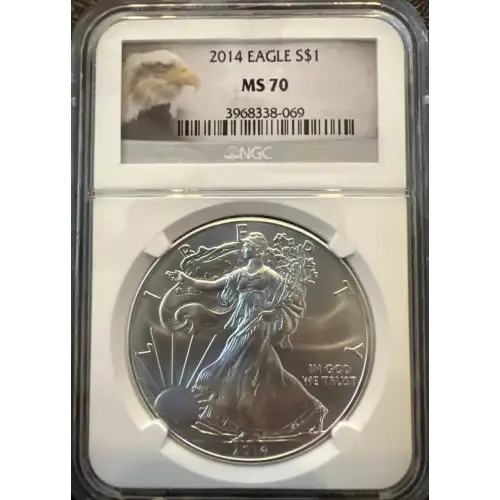 2014 1 oz Silver Eagle  S$1 NGC MS70 ( Label May Vary) (3)
