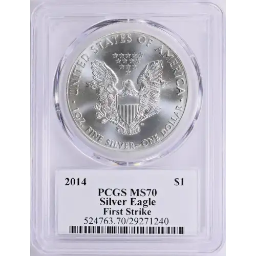 2014 - $1 Silver Eagle Dollar - PCGS MS70 - First Strike