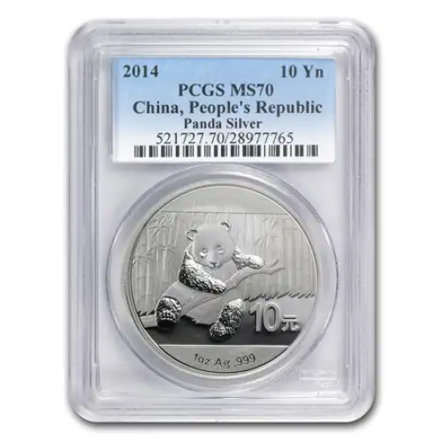 2014 10YN MS70 China, People's Republic Panda Silver PCGS