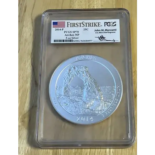 2014-P 25C Arches NP 5 oz Silver