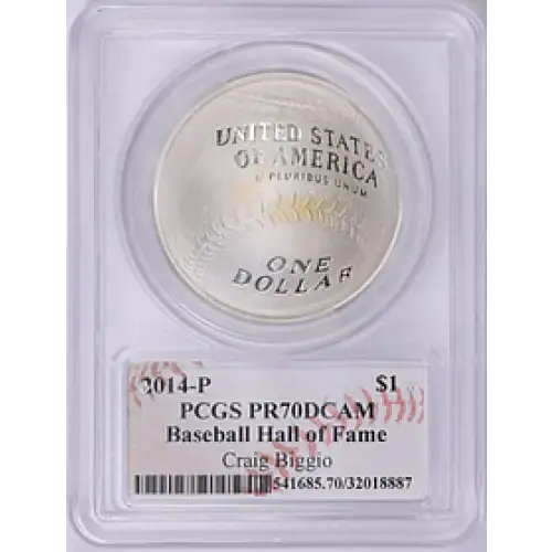 2014-P Baseball Hall of Fame Silver Dollar - PCGS - PR70DCAM
[B-9] (3)