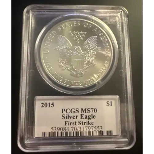 2015 $1 Silver Eagle First Strike Mercanti Signature