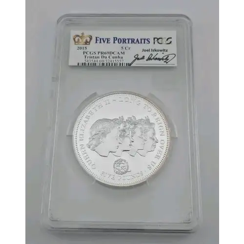 2015 5 Cr Tristan Da Cunha Silver 5 Portraits Label, DCAM