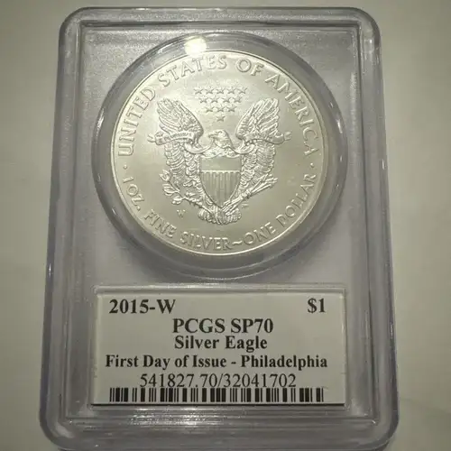 2015-W $1 Burnished Silver Eagle First Day of Issue-Washington DC Mercanti