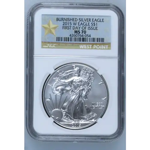2015 W BURNISHED SILVER EAGLE FIRST DAY OF ISSUE (2)