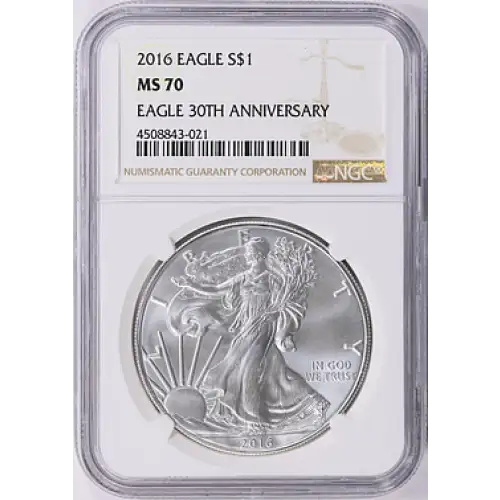 2016 1 oz Silver Eagle  S$1 NGC MS70