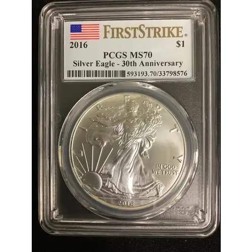 2016 $1 Silver Eagle Silver Eagle - 30th Anniversary First Strike First Strike