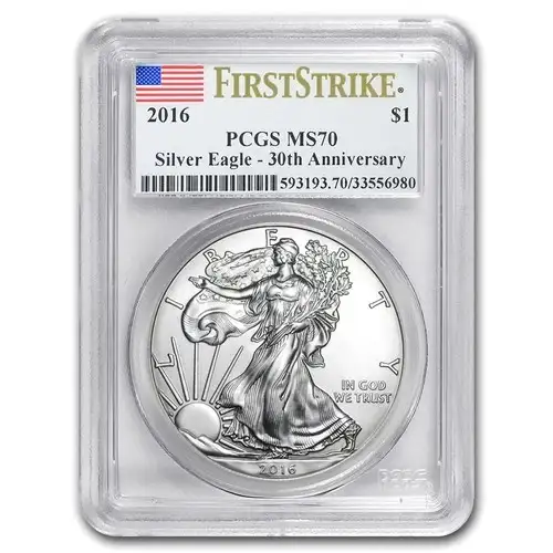 2016 $1 Silver Eagle Silver Eagle - 30th Anniversary First Strike First Strike