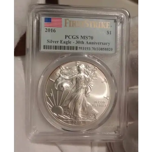 2016 $1 Silver Eagle Silver Eagle - 30th Anniversary First Strike First Strike