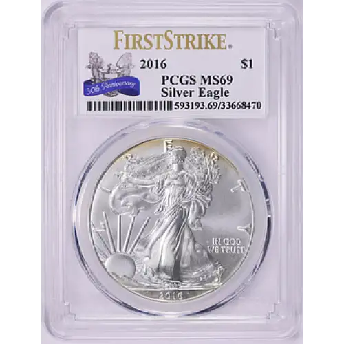 2016 $1 Silver Eagle Silver Eagle - 30th Anniversary First Strike First Strike