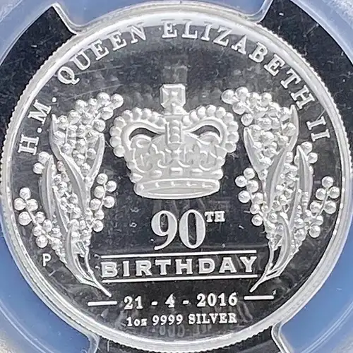 2016-P $1 QE II 90th Birthday QE II 90th Birthday - High Relief Silver FS, DCAM
