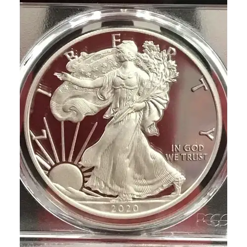 2016-W $1 Burnished Silver Eagle 30th Anniversary Lettered Edge FS Mercanti Signatu First Strike