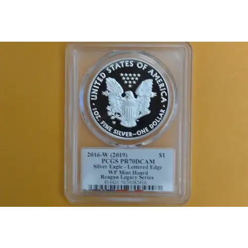 2016-W (2019) $1 Silver Eagle WP Mint Hoard 30th Ann Lettered Edge Reagan #105, DCAM