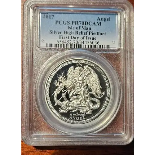 2017 Angel Silver High Relief Piedfort First Day of Issue, DCAM
