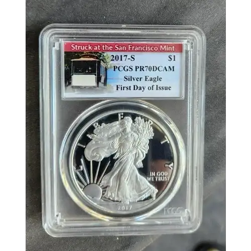2017 S Silver Eagle PCGS PR70DCAM First Day of Issue (2)