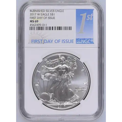 2017 W BURNISHED SILVER EAGLE FIRST DAY OF ISSUE (2)