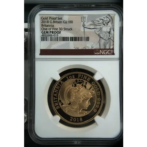 2018 Britannia One of First 30 Struck Gold Proof Set ULTRA CAMEO (2)