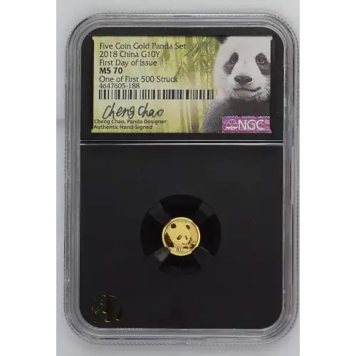 2018 First Day of Issue Five Coin Gold Panda Set (2)