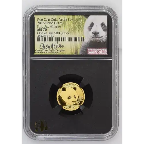 2018 First Day of Issue Five Coin Gold Panda Set (2)