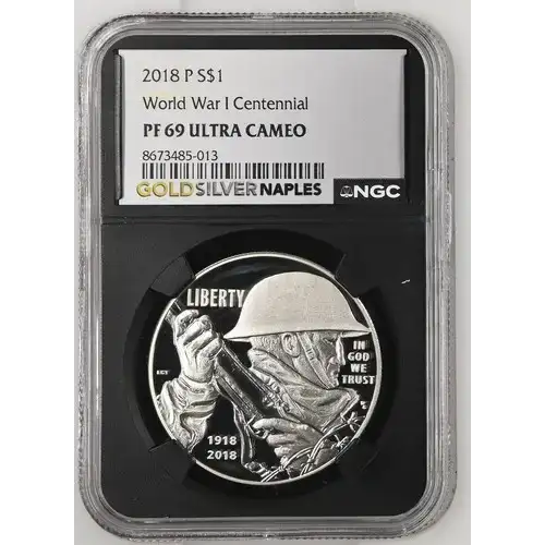 2018 P World War I Centennial S$1 PF 69 ULTRA CAMEO