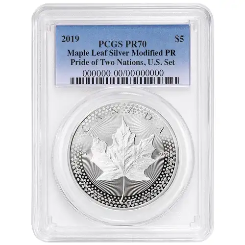 2019 $5 Maple Leaf Silver Modified PR Pride of Two Nations Set
