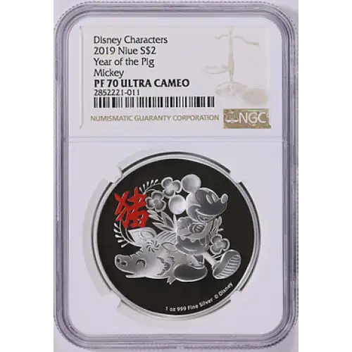 2019 - Niue - PCGS - PF70UC - $2 Year of the Pig Mickey