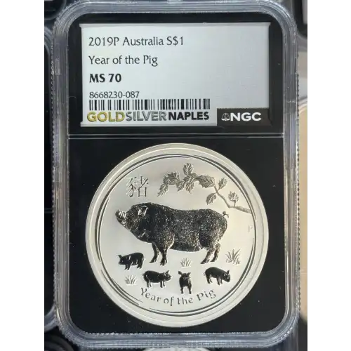 2019 P Australia S$1 Year of the  PIG MS70