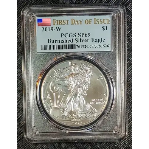 2019-W $1 Burnished Silver Eagle First Day of Issue