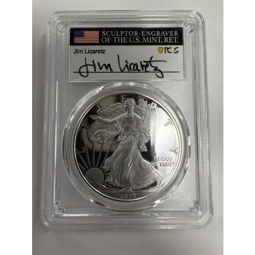 2019-W $1 Silver Eagle First Day of Issue Jim Licaretz, DCAM