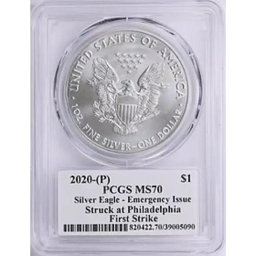 2020-(P) $1 Silver Eagle - Emergency Issue Struck at Philadelphia First Strike Jim Peed