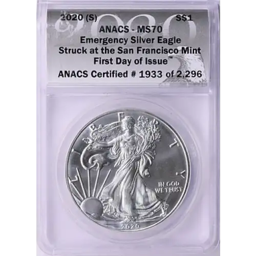 2020 - (S) - ANACS - MS70 - $1 Silver Eagle