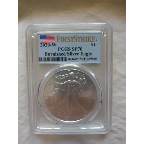 2020-W $1 Burnished Silver Eagle First Day of Issue